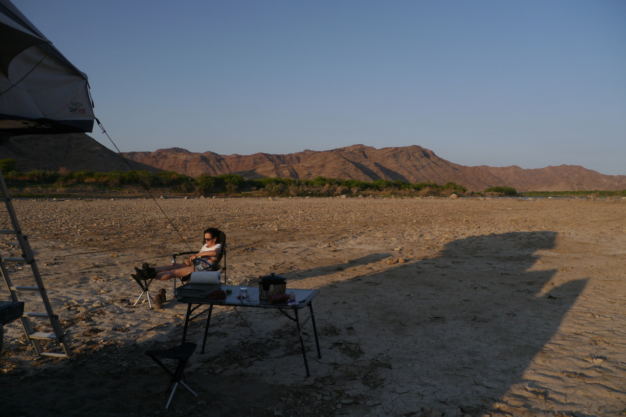 Kamperen in de Oranje Rivier